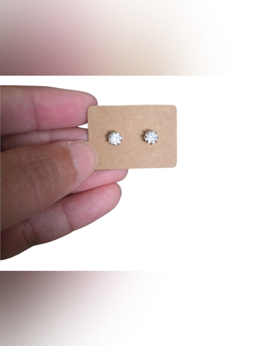 Vintage Silver TonedClassic Clear Crystal Stud Earrings